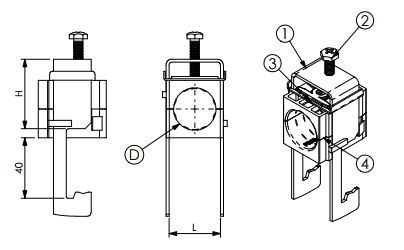 Mast Kabelklammer till LDF4-50A 1/2" Singel